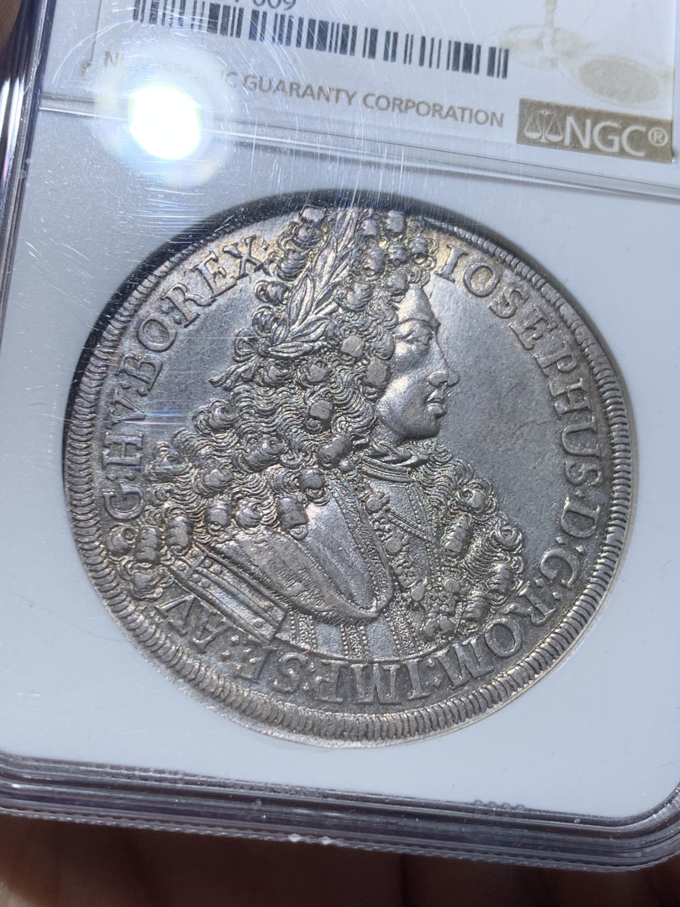 《竞宝斋》第257场-周日，周一 2场连拍 (全场包邮) NGC AU58 1706年神圣罗马帝国 约瑟夫一世 泰勒大银币 细节出色带底光