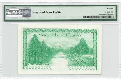 【Blue Auction】✨世界纸币精拍第460期【精】 【无47】塞浦路斯 1979年500米尔 PMG66EPQ 