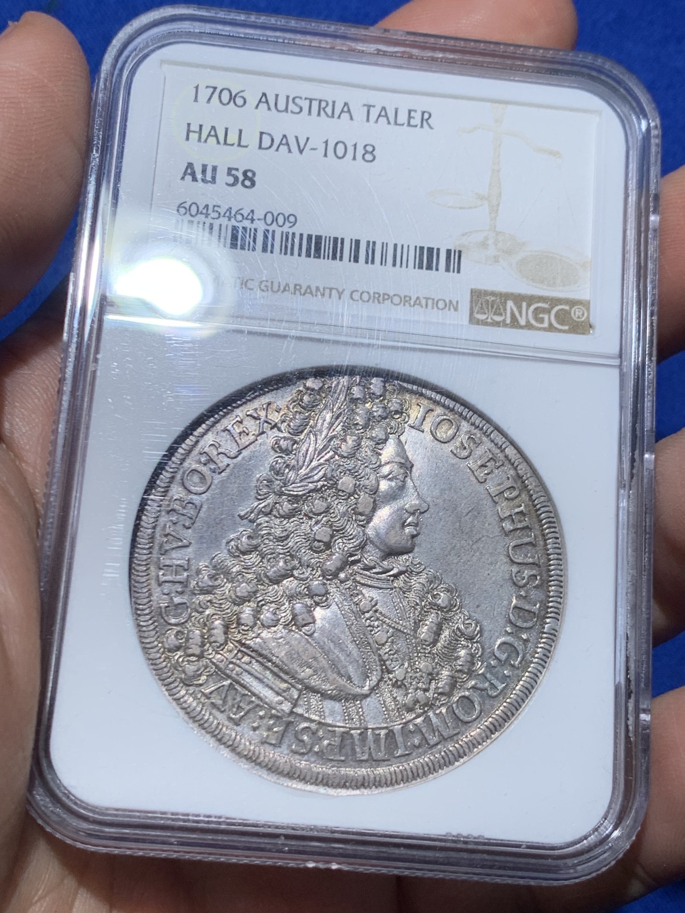 《竞宝斋》第257场-周日，周一 2场连拍 (全场包邮) NGC AU58 1706年神圣罗马帝国 约瑟夫一世 泰勒大银币 细节出色带底光