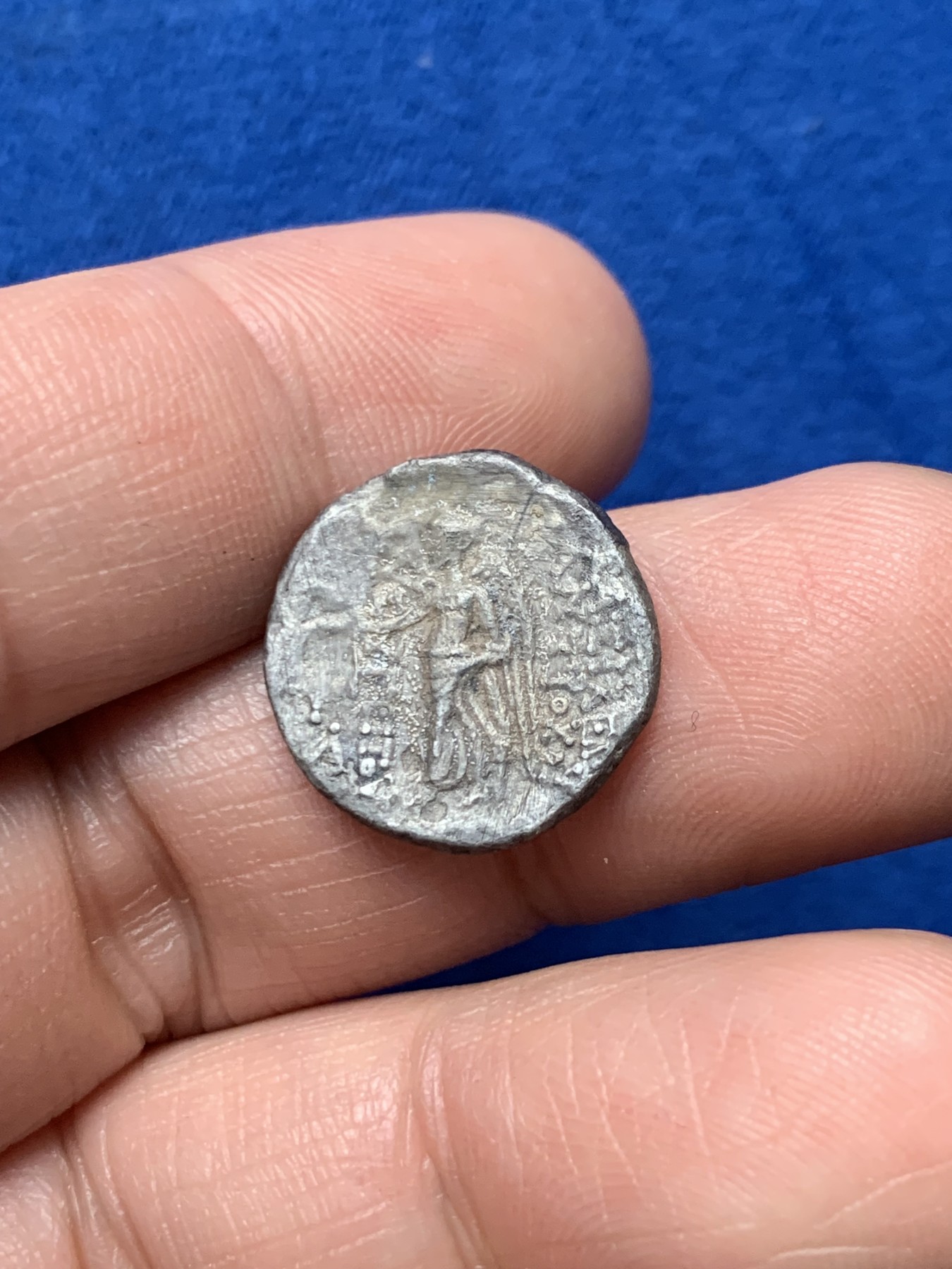 《竞宝斋》第257场-周日，周一 2场连拍 (全场包邮) 塞琉古帝国安提柯七世1德拉克马银币 3.61g