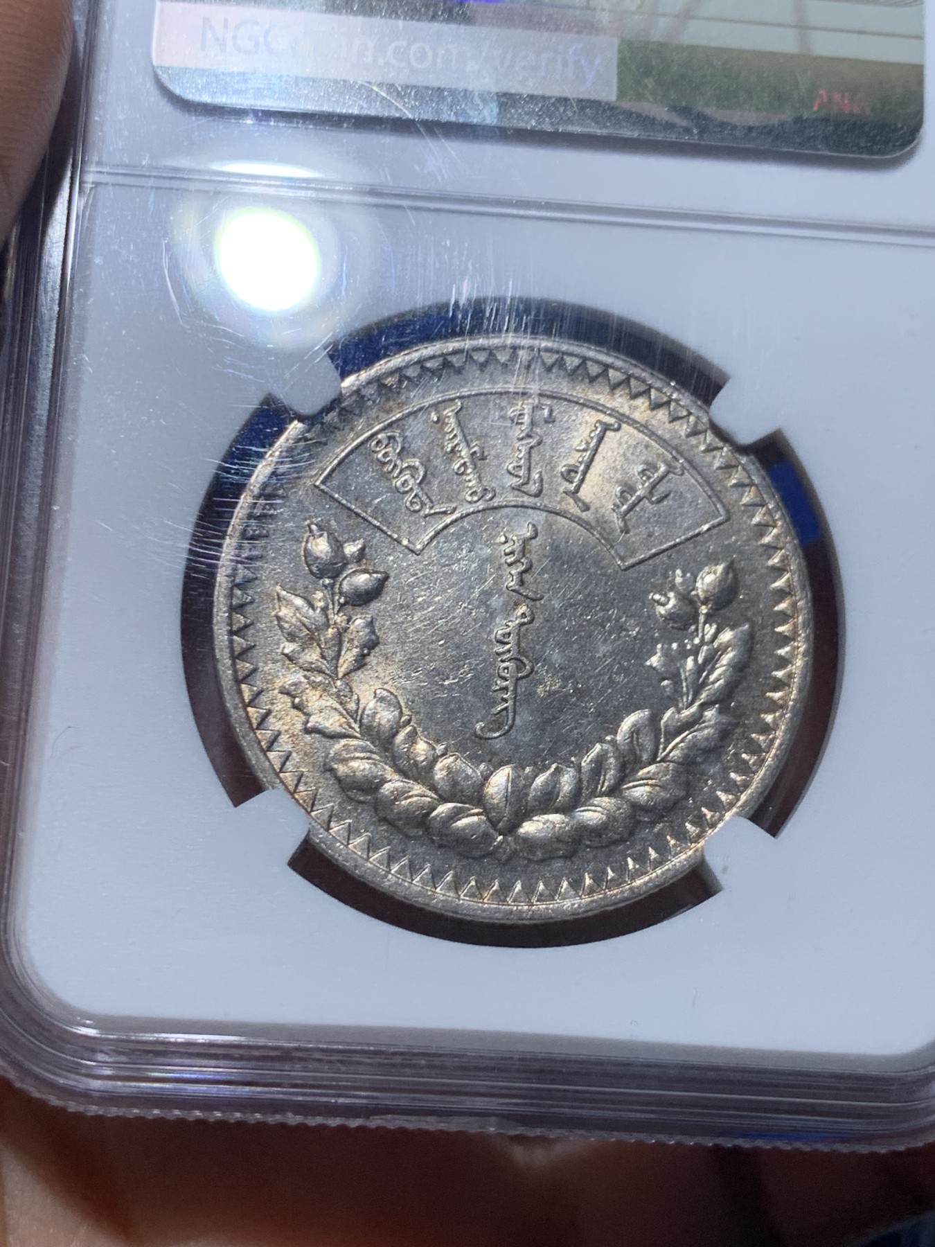 《竞宝斋》第257场-周日，周一 2场连拍 (全场包邮) NGC MS61 蒙古 1925年 1唐吉 大银币 黄油彩 难得状态