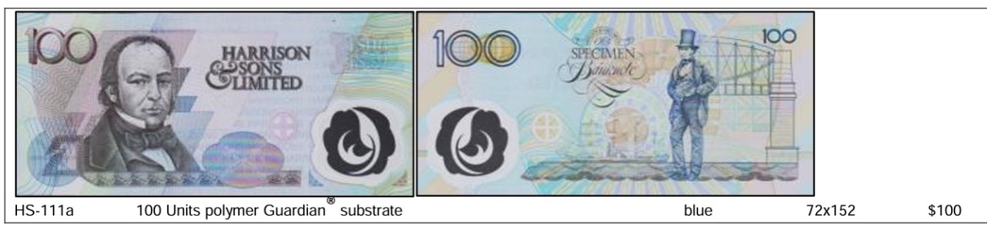 2026第5场（总第232期）：精品测试钞、外钞综合场 哈里森父子印钞公司 早期塑料测试钞/窗口白色花纹版（PMG64）