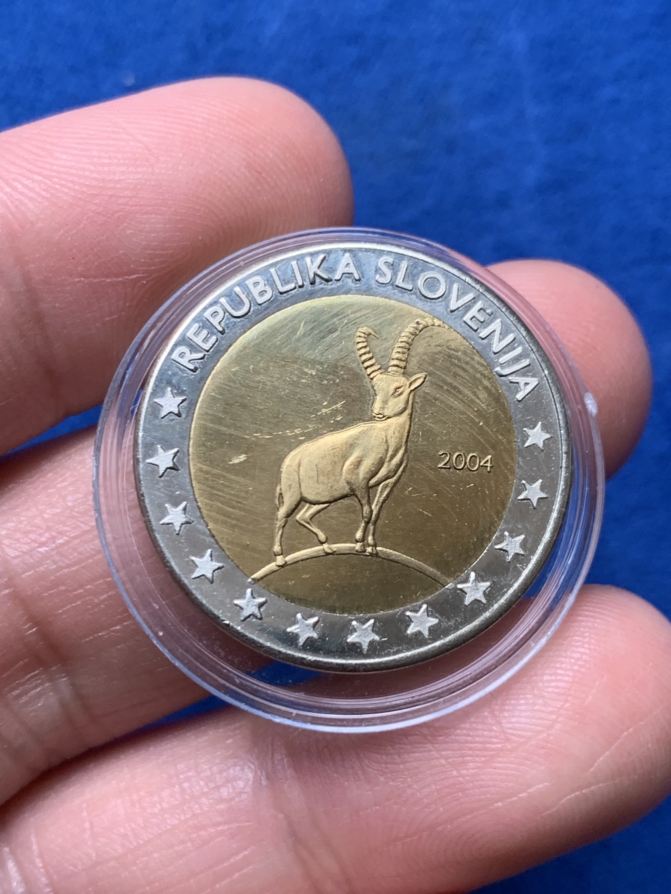 《竞宝斋》第257场-周日，周一 2场连拍 (全场包邮) 斯洛文尼亚2004年2欧元样币试制币