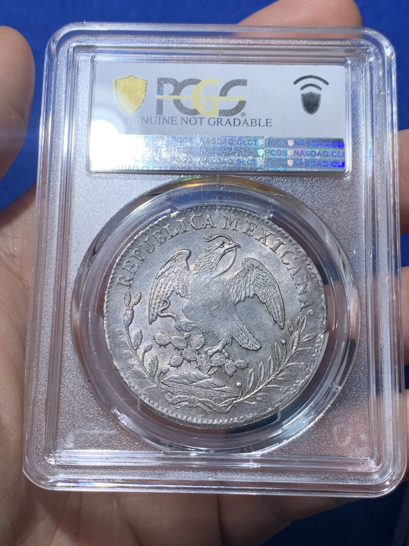 《竞宝斋》第257场-周日，周一 2场连拍 (全场包邮) PCGS AUD 墨西哥1829-ZsAO鹰洋 早期鹰洋 极为稀少 状态不错 光度很好 有高清大图