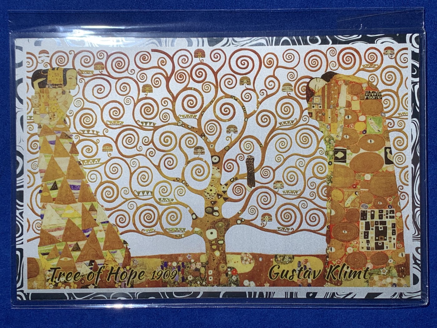 《竞宝斋》第257场-周日，周一 2场连拍 (全场包邮) 库克2019年发行的世界名画克里姆特作品《生命之树》彩色精制银钞 限量888枚 送桌面展示框架 市价850+