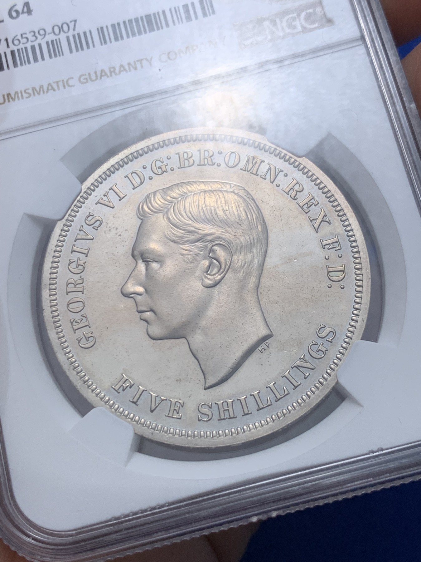 《竞宝斋》第257场-周日，周一 2场连拍 (全场包邮) NGC PL64 英国1951年乔治六世克朗 最后的镍马剑 镜面漂亮