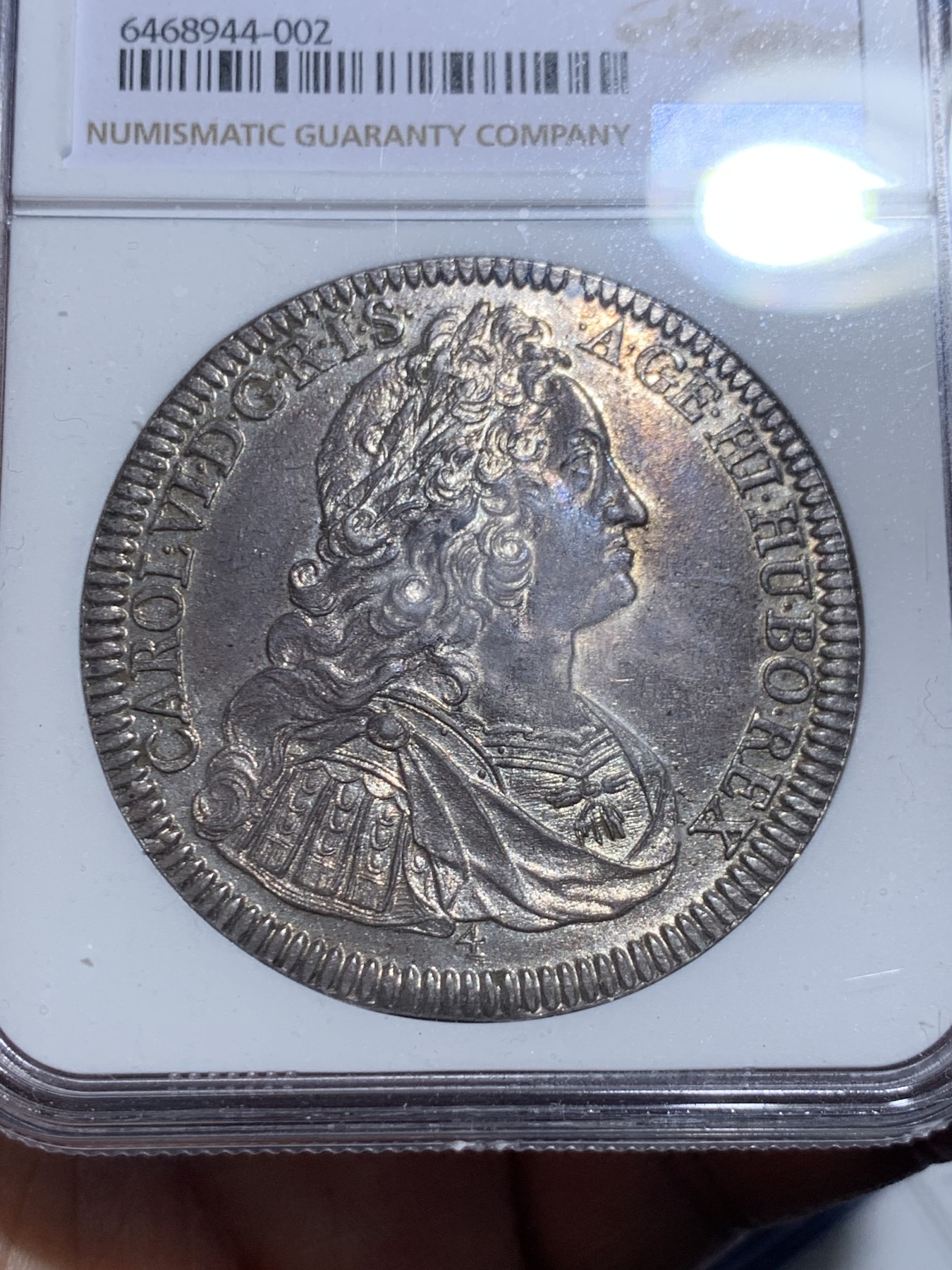 《竞宝斋》第257场-周日，周一 2场连拍 (全场包邮) 亚军分 NGC MS62 神圣罗马帝国奥地利1737年 少见4版 泰勒大银币 卡尔六世皇帝老泰勒 双面全深打少见