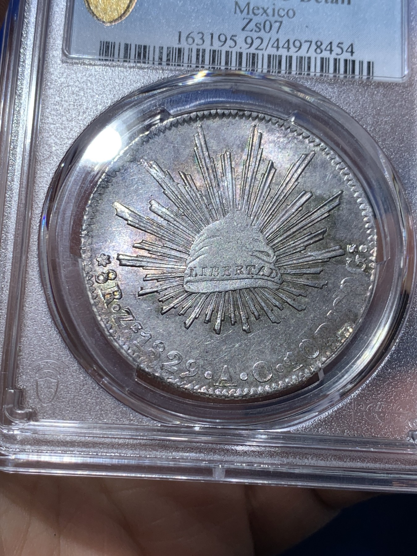 《竞宝斋》第257场-周日，周一 2场连拍 (全场包邮) PCGS AUD 墨西哥1829-ZsAO鹰洋 早期鹰洋 极为稀少 状态不错 光度很好 有高清大图