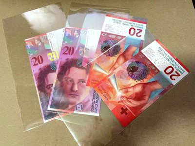 【Blue Auction】✨世界纸币精拍第460期【精】 【一组4张 含A冠 】瑞士 1994-2013年20法郎一组 全新UNC