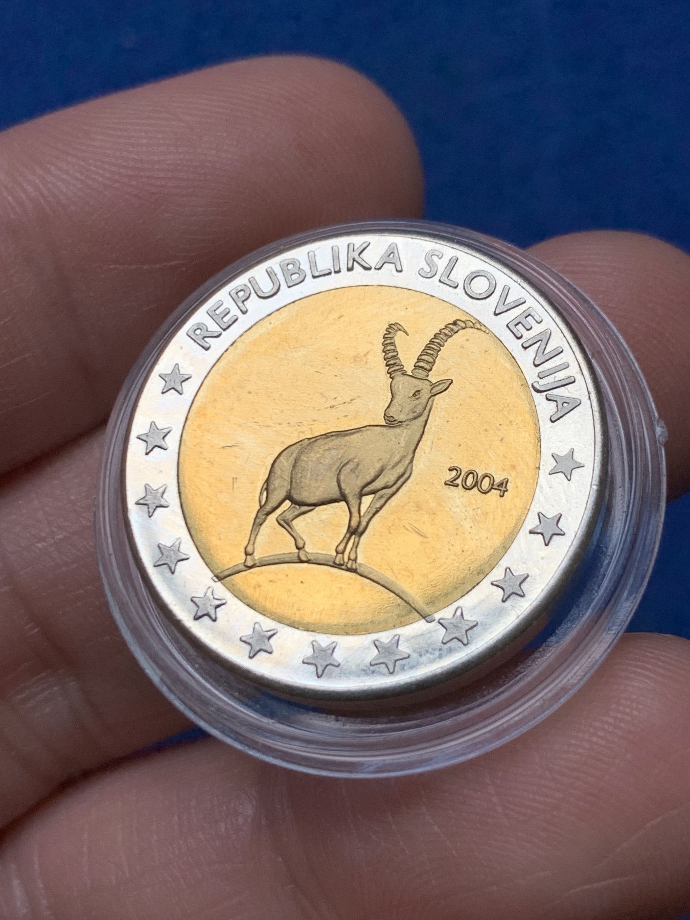 《竞宝斋》第257场-周日，周一 2场连拍 (全场包邮) 斯洛文尼亚2004年2欧元样币试制币