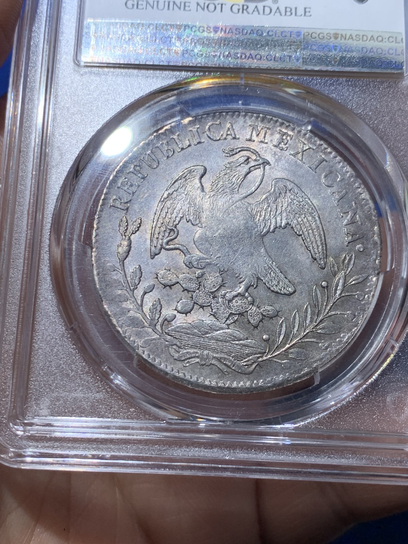 《竞宝斋》第257场-周日，周一 2场连拍 (全场包邮) PCGS AUD 墨西哥1829-ZsAO鹰洋 早期鹰洋 极为稀少 状态不错 光度很好 有高清大图