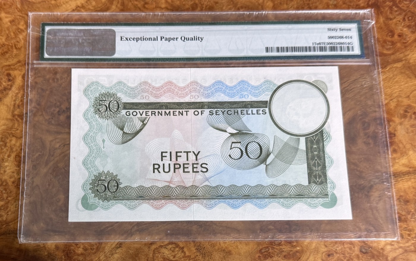 Chase Auction 第27期 - - 外钞、民国钞和人民币混合场！ 1973年塞舌尔50卢比，PMG67！冠军分！