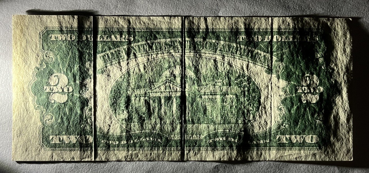 Chase Auction 第27期 - - 外钞、民国钞和人民币混合场！ 1953B版 2美元 政府券 United States Note 红色号码 AA冠首发 无4