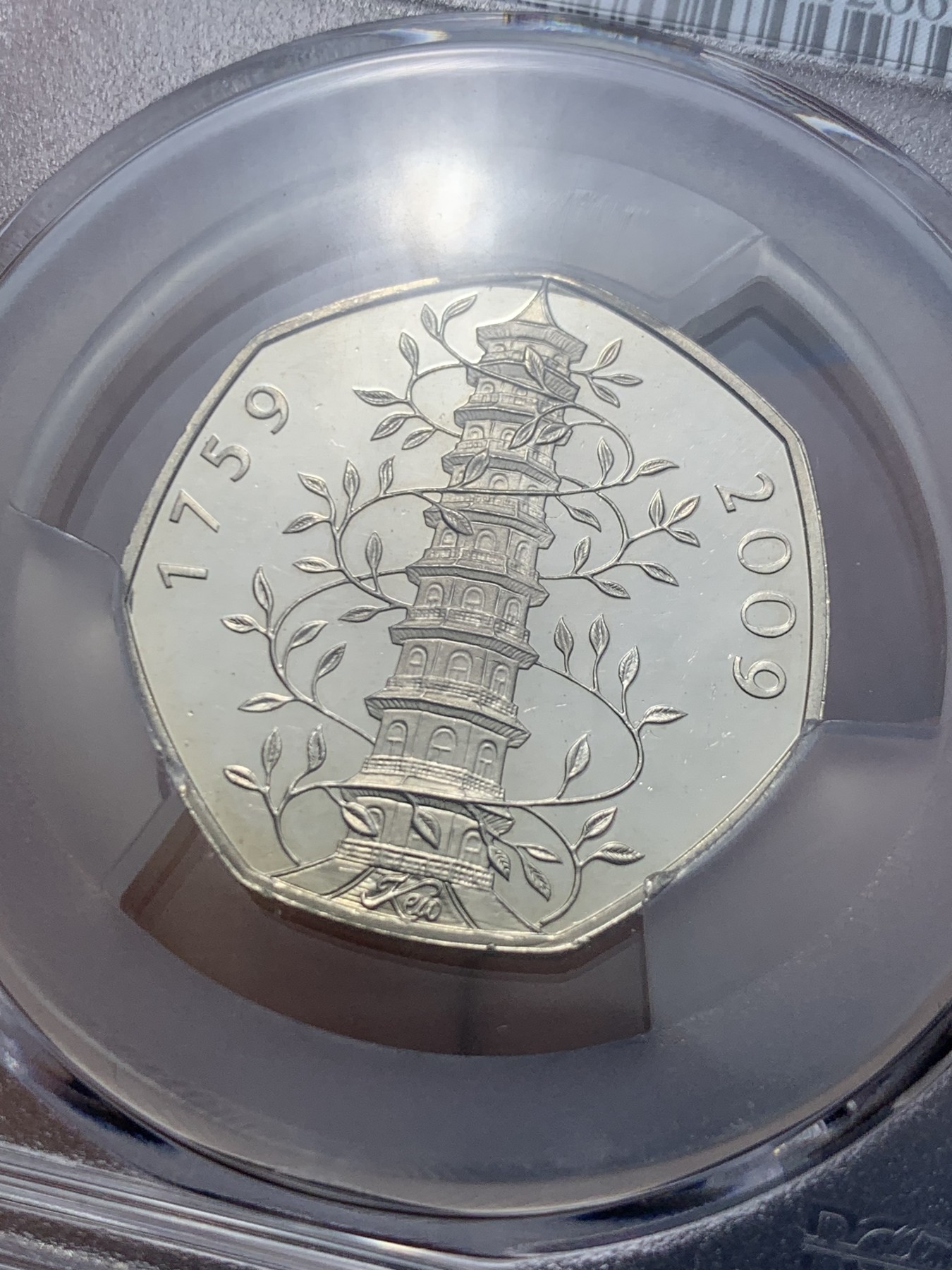 《竞宝斋》第257场-周日，周一 2场连拍 (全场包邮) PCGS PR66DCAM 英国 2009年 50p七角铜镍币