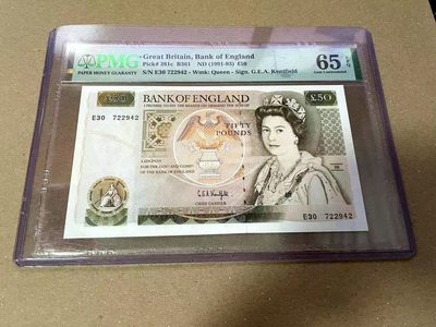 【Blue Auction】✨世界纸币精拍第460期【精】 英国 D序列 1991-93年50镑 PMG65EPQ 