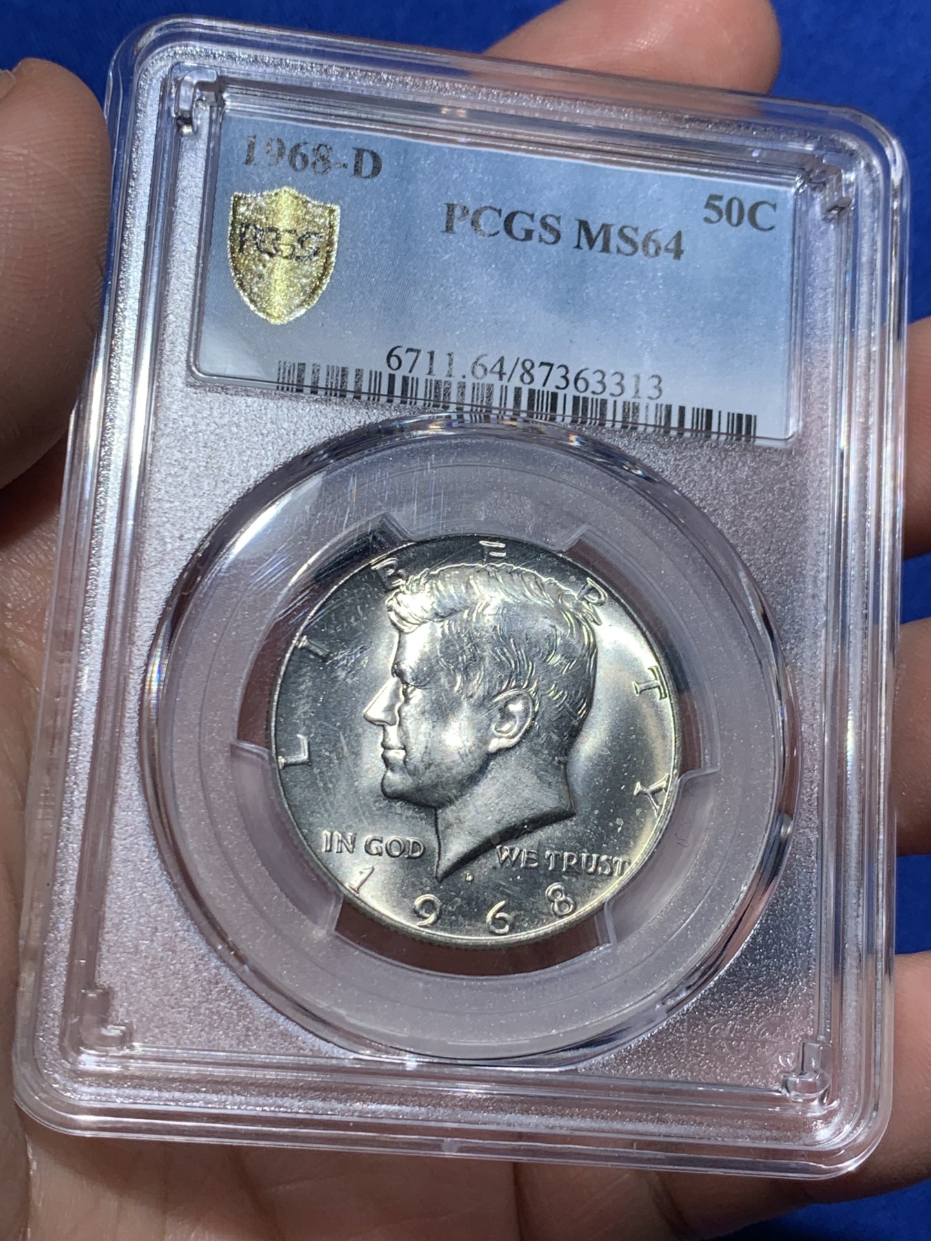 《竞宝斋》第257场-周日，周一 2场连拍 (全场包邮) 4枚一组 PCGS MS64 美国1965-1968年肯尼迪半美元银币