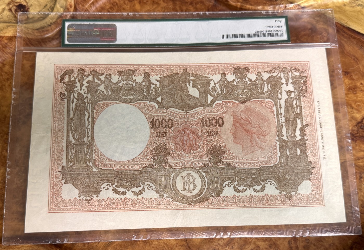 Chase Auction 第27期 - - 外钞、民国钞和人民币混合场！ 1945年意大利1000里拉，PMG50！