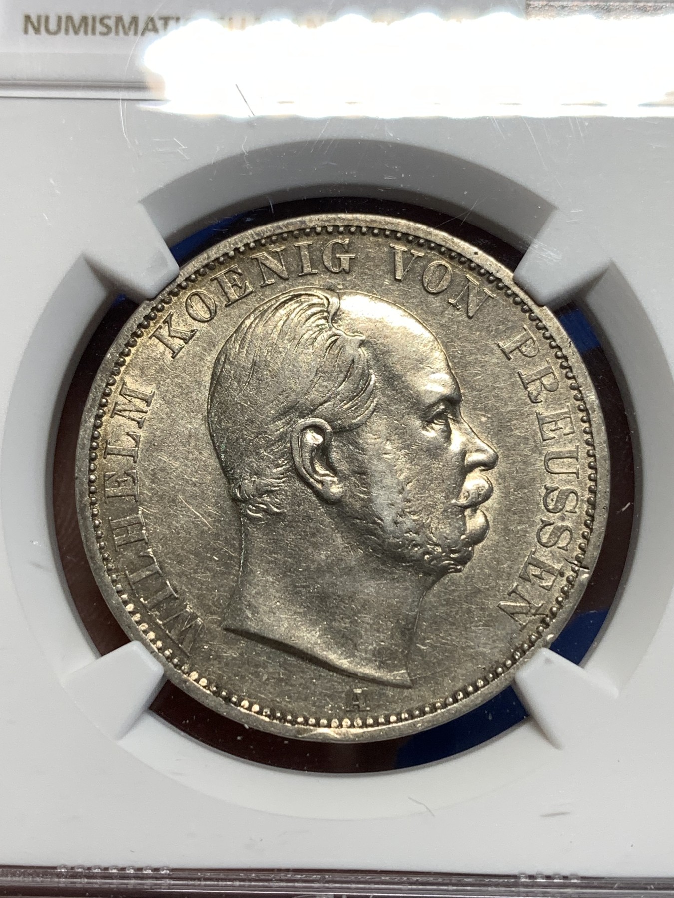 《竞宝斋》第257场-周日，周一 2场连拍 (全场包邮) NGC AU53 德国普鲁士1868年泰勒银币