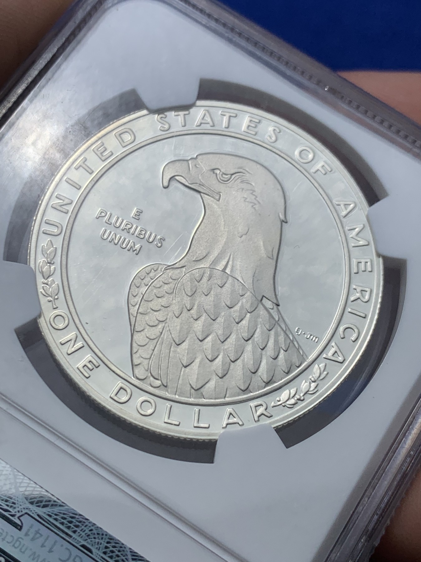 《竞宝斋》第257场-周日，周一 2场连拍 (全场包邮) NGC老评 PF69UC 美国1983奥运铁饼精制银币900银 85年克劳斯最佳硬币