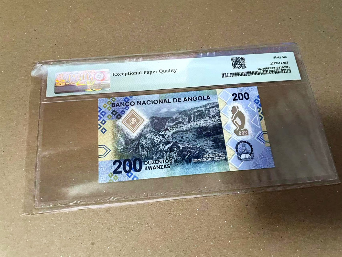 【Blue Auction】✨世界纸币精拍第460期【精】  安哥拉 2020年200科瓦查 PMG66EPQ 