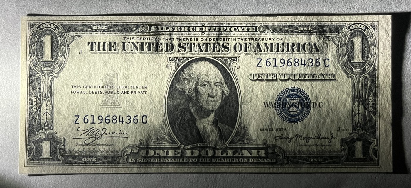 Chase Auction 第27期 - - 外钞、民国钞和人民币混合场！ 1935A版 1美元 银币券 Silver Certificate 