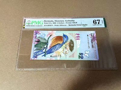 【Blue Auction】✨世界纸币精拍第460期【精】 【获奖钞 洋葱冠】百慕大 2009年2元 PMG67EPQ 高分 