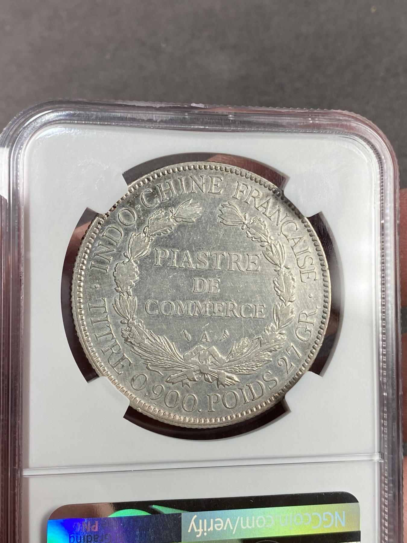 万国钱币拍卖第023期（金辉银韵之夜） NGC XFD1928年法属印支1皮阿斯特坐洋大银币 “坐洋五珍”之一