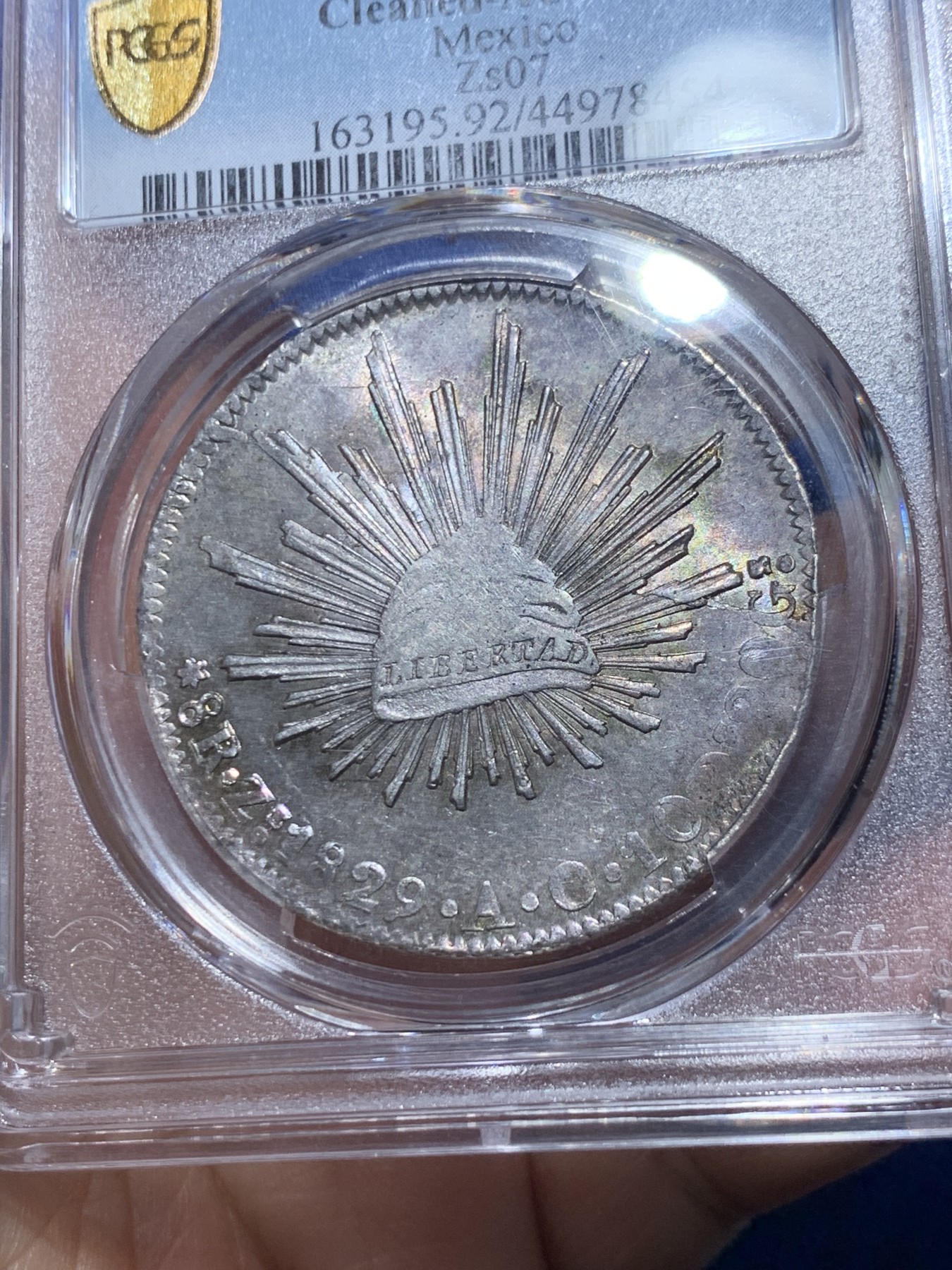 《竞宝斋》第257场-周日，周一 2场连拍 (全场包邮) PCGS AUD 墨西哥1829-ZsAO鹰洋 早期鹰洋 极为稀少 状态不错 光度很好 有高清大图