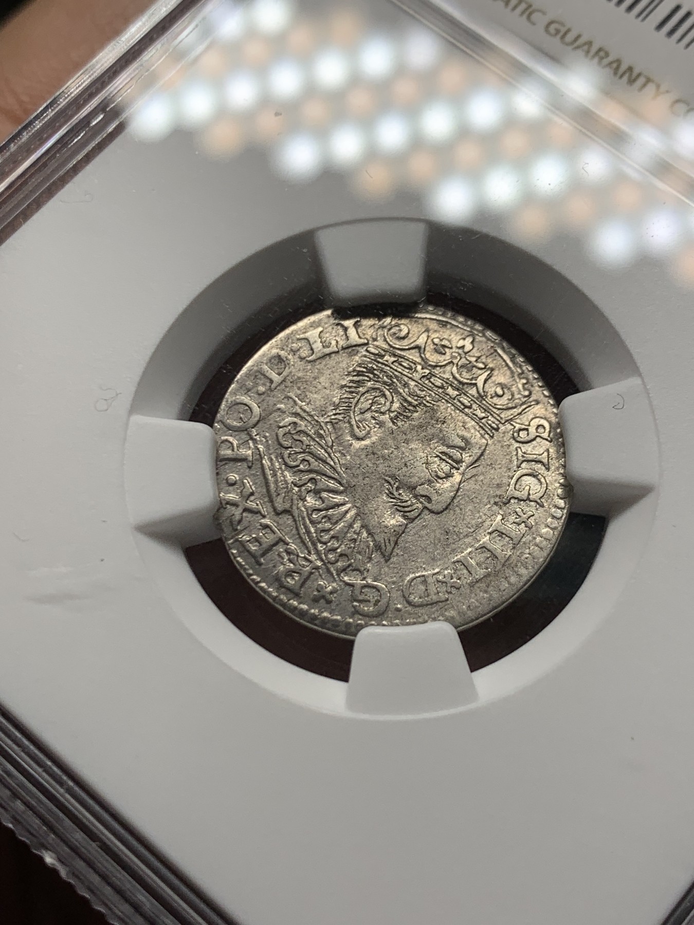 《竞宝斋》第257场-周日，周一 2场连拍 (全场包邮) NGC AU55 波兰立陶宛1595年齐格蒙特三世 3格罗申银币