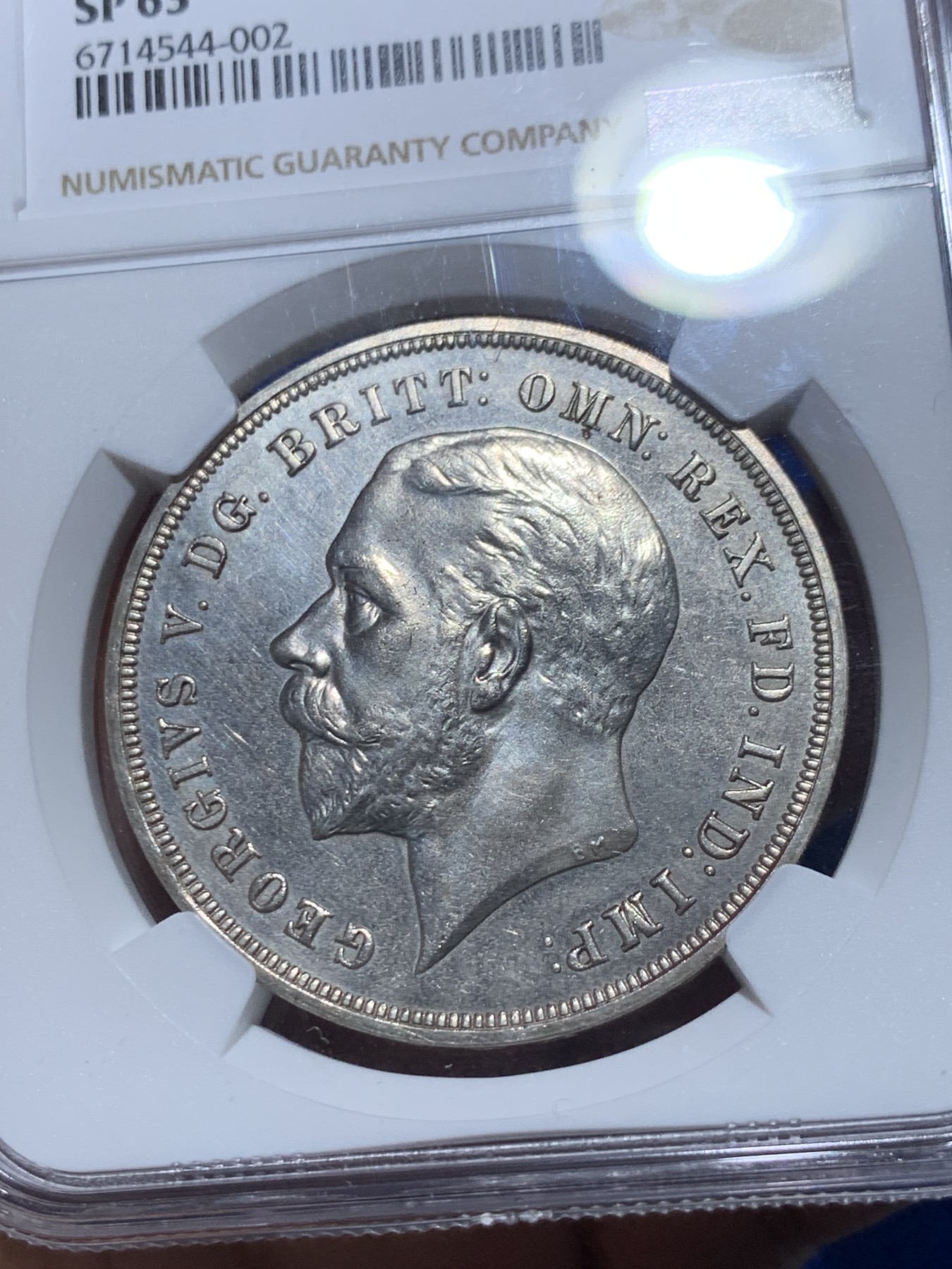 《竞宝斋》第257场-周日，周一 2场连拍 (全场包邮) NGC SP63 英国1935年木马剑克朗大银币 稀少SP版本 高浮雕 早期深打状态好 非普通的MS可比