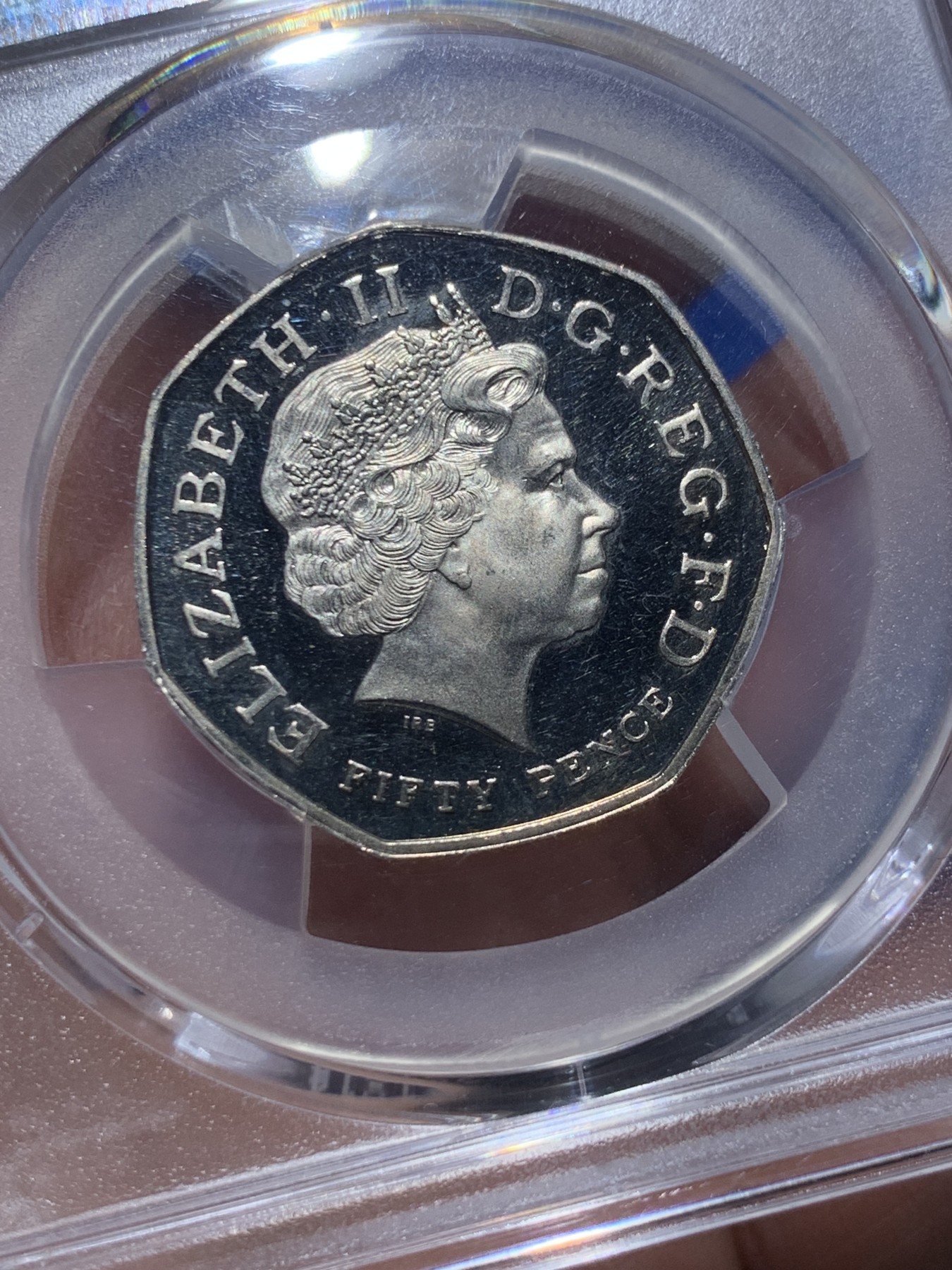 《竞宝斋》第257场-周日，周一 2场连拍 (全场包邮) PCGS PR66DCAM 英国 2009年 50p七角铜镍币