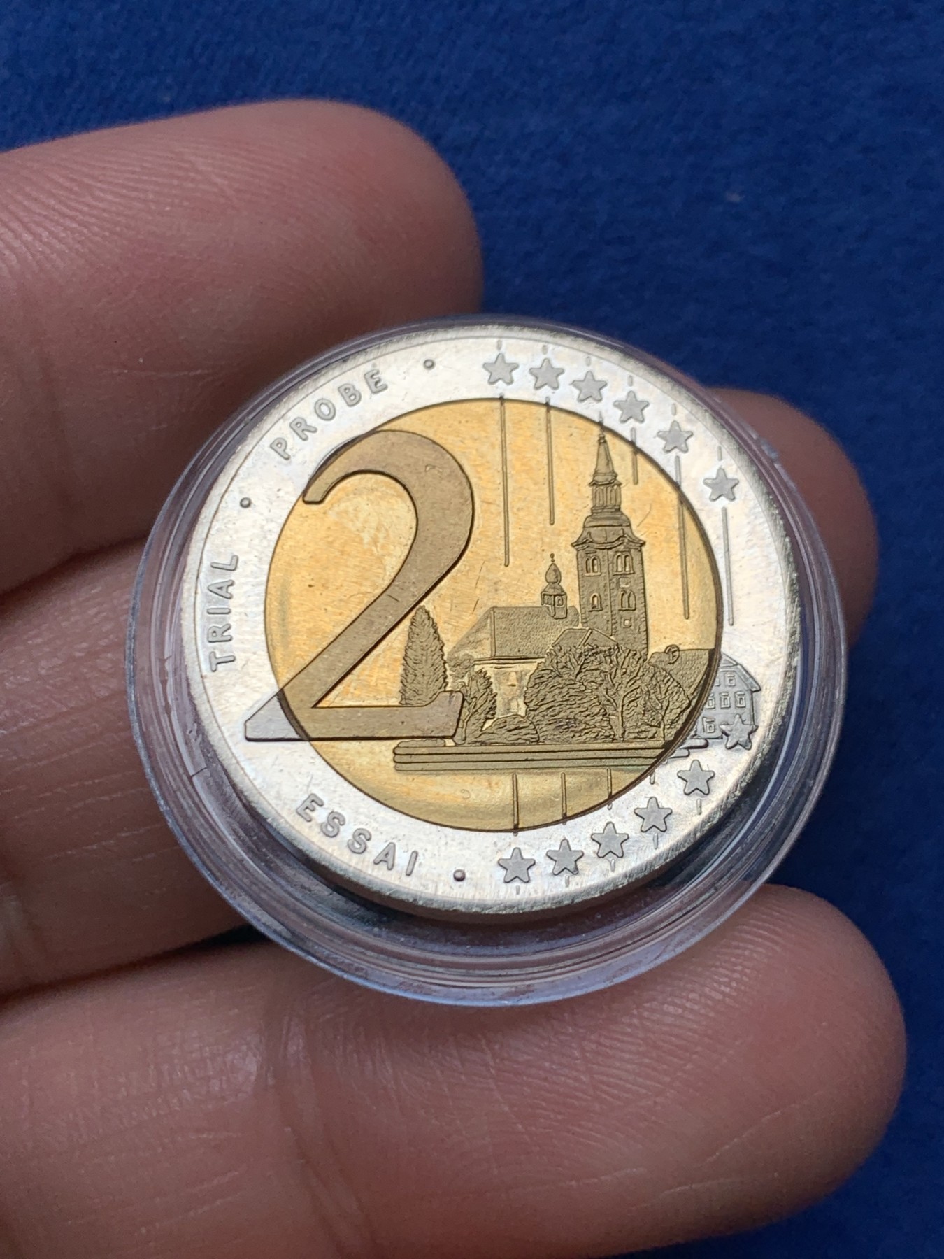 《竞宝斋》第257场-周日，周一 2场连拍 (全场包邮) 斯洛文尼亚2004年2欧元样币试制币