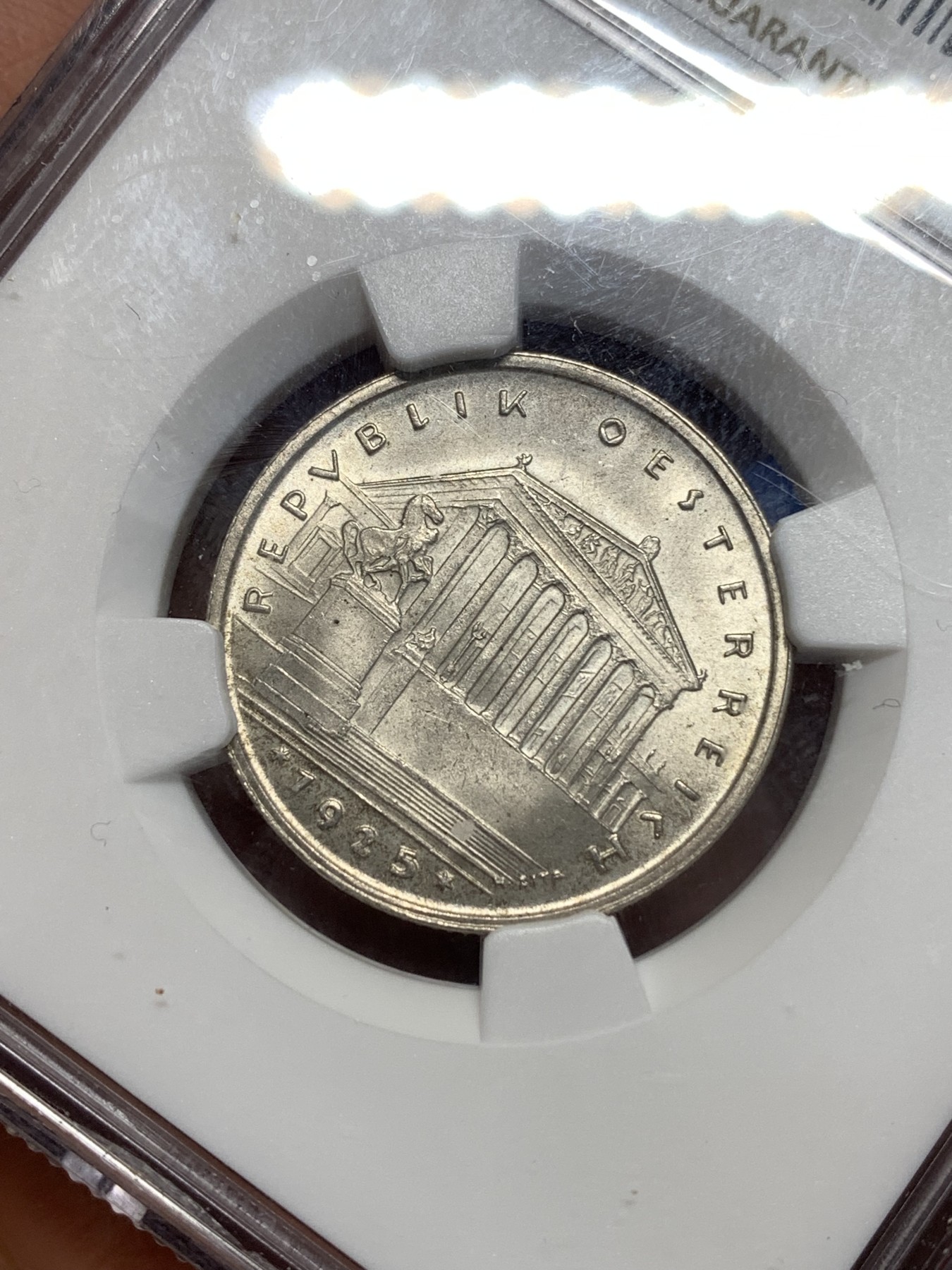 《竞宝斋》第257场-周日，周一 2场连拍 (全场包邮) NGC MS66 奥地利 1925年 国会大厦 1先令 银币 少见高分