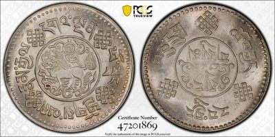 梧彩钱庄捡漏拍2024年第9期  - (1934) 16-8 中国西藏桑松果木银币