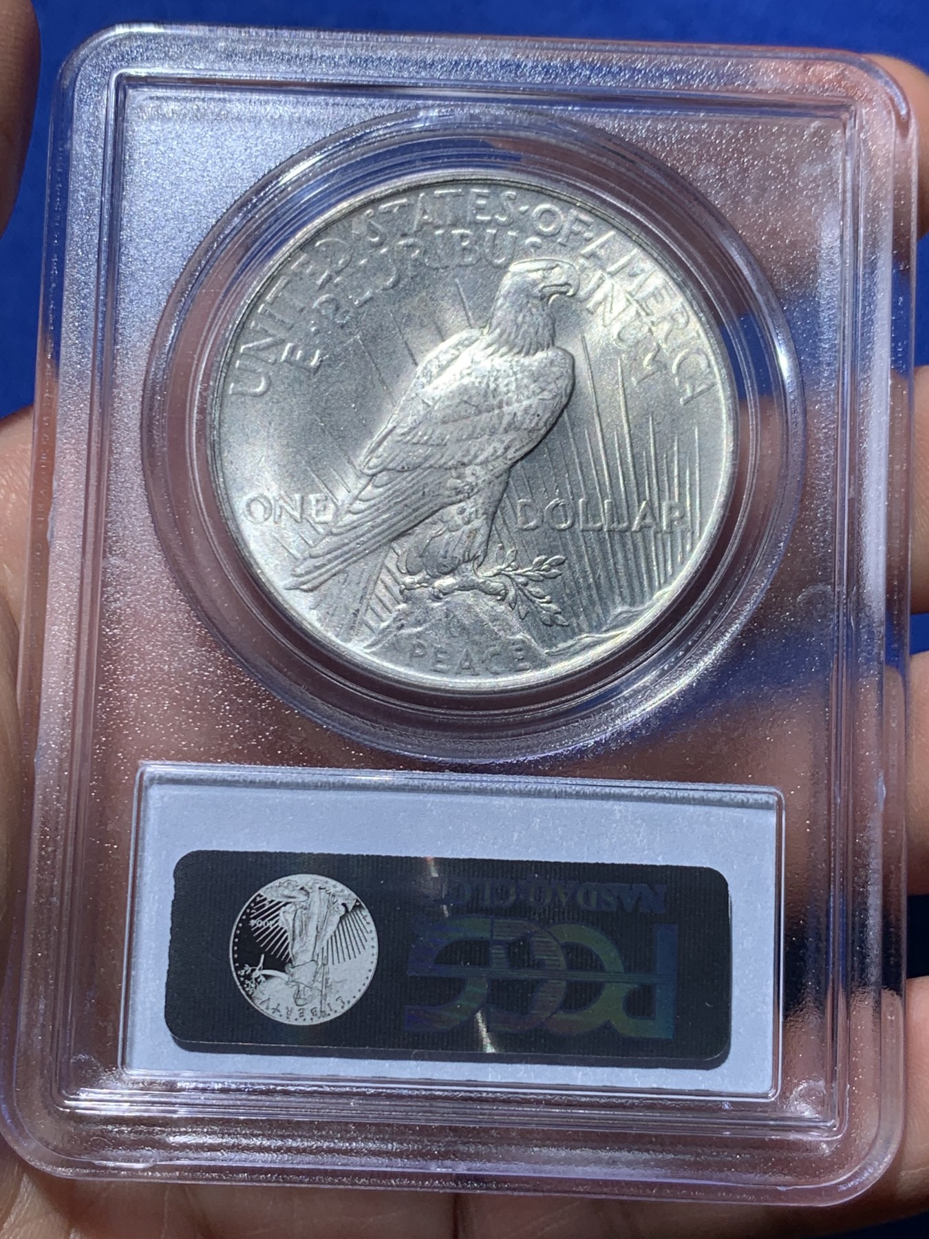 《竞宝斋》第257场-周日，周一 2场连拍 (全场包邮) PCGS MS63 美国1923和平银币 霜光状态 老白盒低评