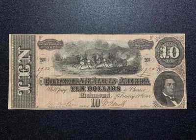 各国外币第32期 - 美国同盟政府10美元 1864年 美品