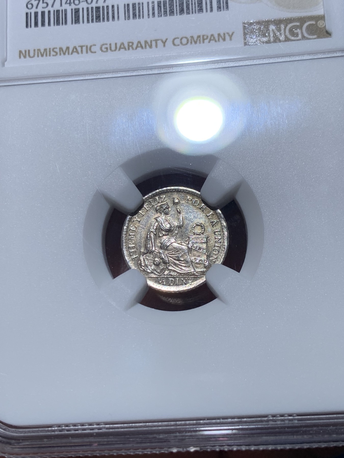 《竞宝斋》第257场-周日，周一 2场连拍 (全场包邮) NGC UNCD 秘鲁1912年1/2D银币