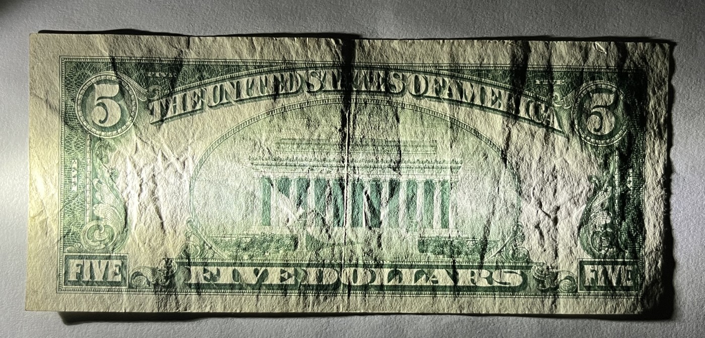 Chase Auction 第27期 - - 外钞、民国钞和人民币混合场！ 1953年正版 5美元 银币券 Silver Certificate D区首发A冠 蓝色号码