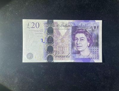 【Blue Auction】✨世界纸币精拍第460期【精】 【JA01冠 1992小号】英国 2006年20镑 全新UNC