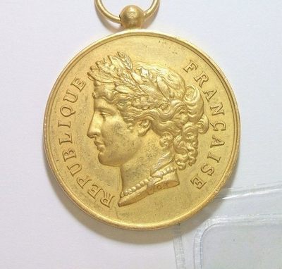 法国1900年前后 谷物女神头像高浮雕精制大镀金章 40MM - 法国1900年前后 谷物女神头像高浮雕精制大镀金章 40MM