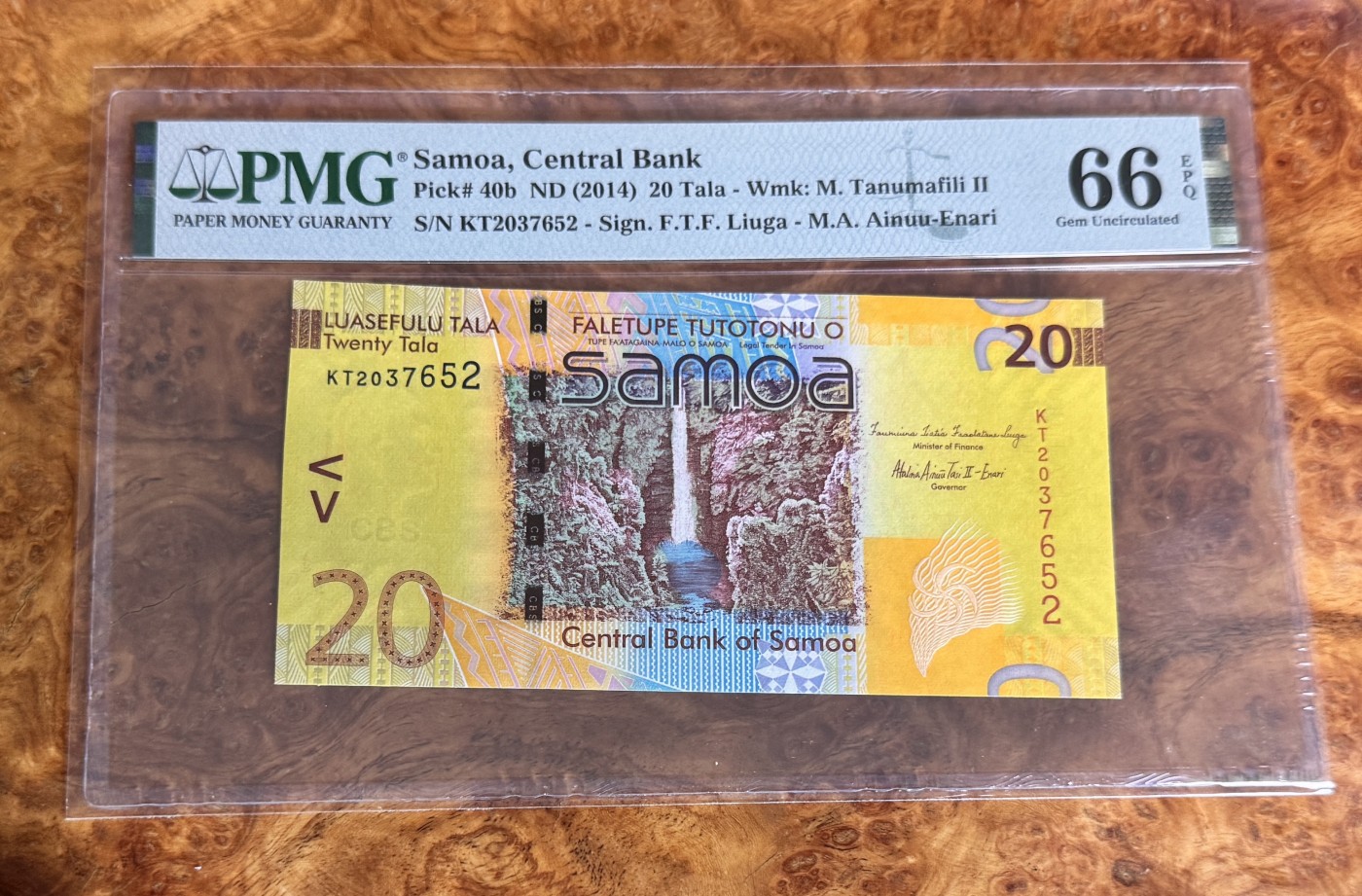 Chase Auction 第27期 - - 外钞、民国钞和人民币混合场！ 2014年萨摩亚20元，PMG66！