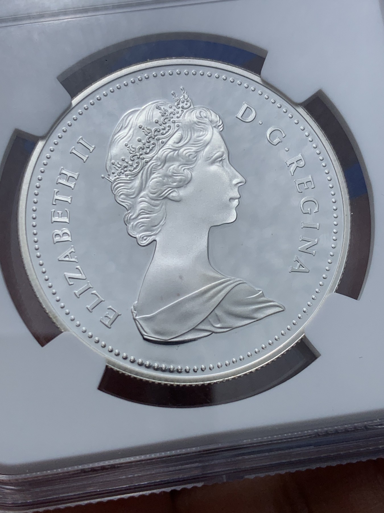 《竞宝斋》第257场-周日，周一 2场连拍 (全场包邮) NGC PF69UC 加拿大1981年大陆铁路精制纪念银币，币面清爽干净又漂亮，PROOF精制币，状态极佳。