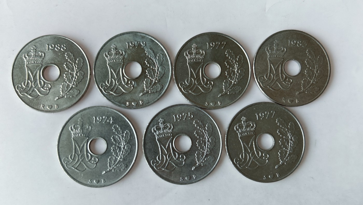 第一海外回流一元起拍收藏 散币专场 第78期 丹麦25欧尔 7枚