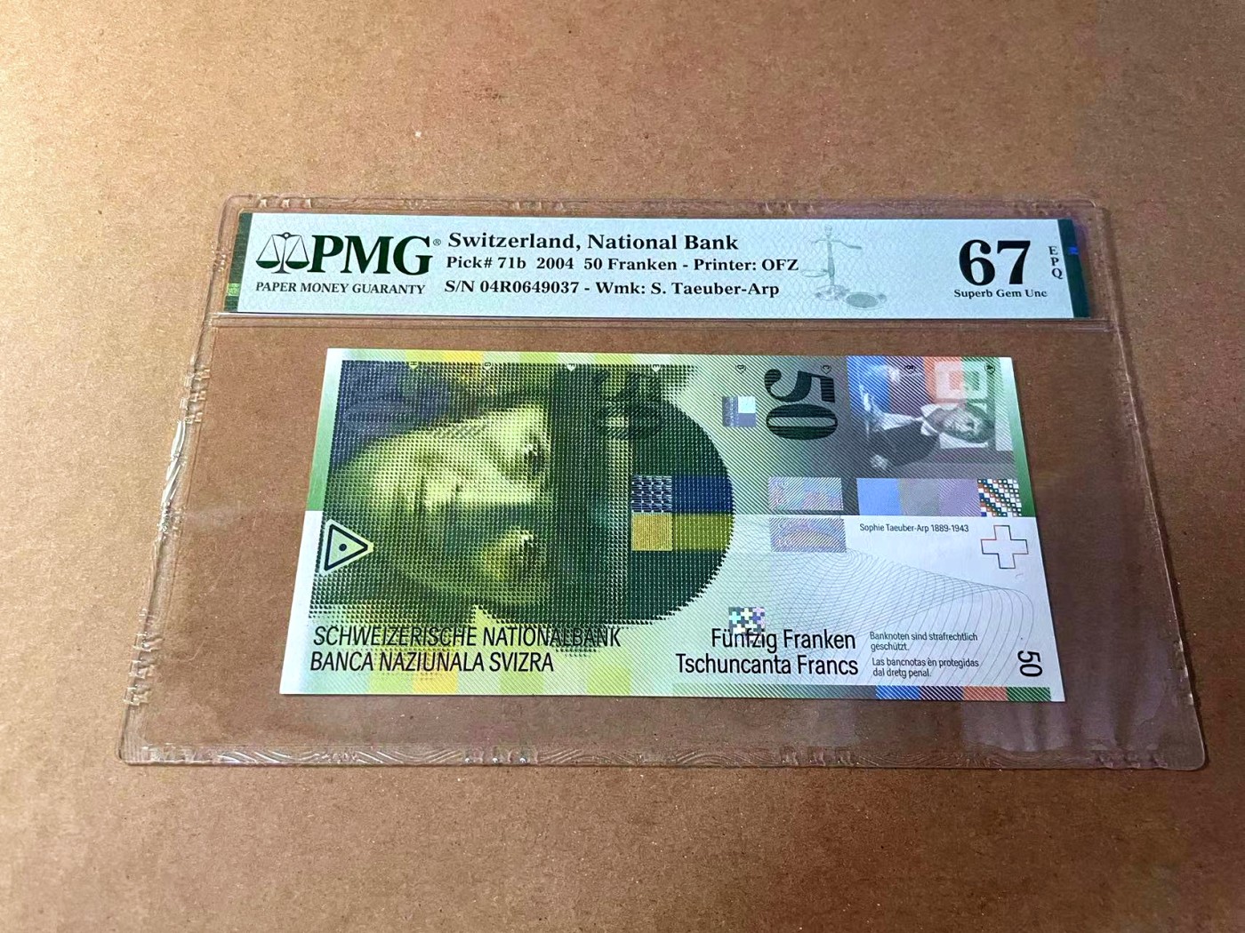 【Blue Auction】✨世界纸币精拍第461期【精】 【p71b】瑞士 2004年50法郎  PMG67EPQ 高分