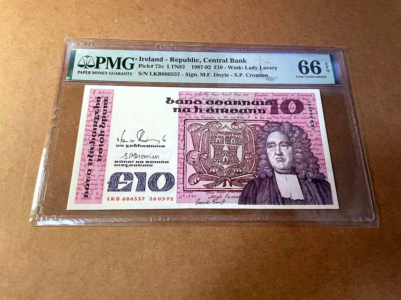 【Blue Auction】✨世界纸币精拍第461期【精】 爱尔兰 1992年10镑 PMG66EPQ 