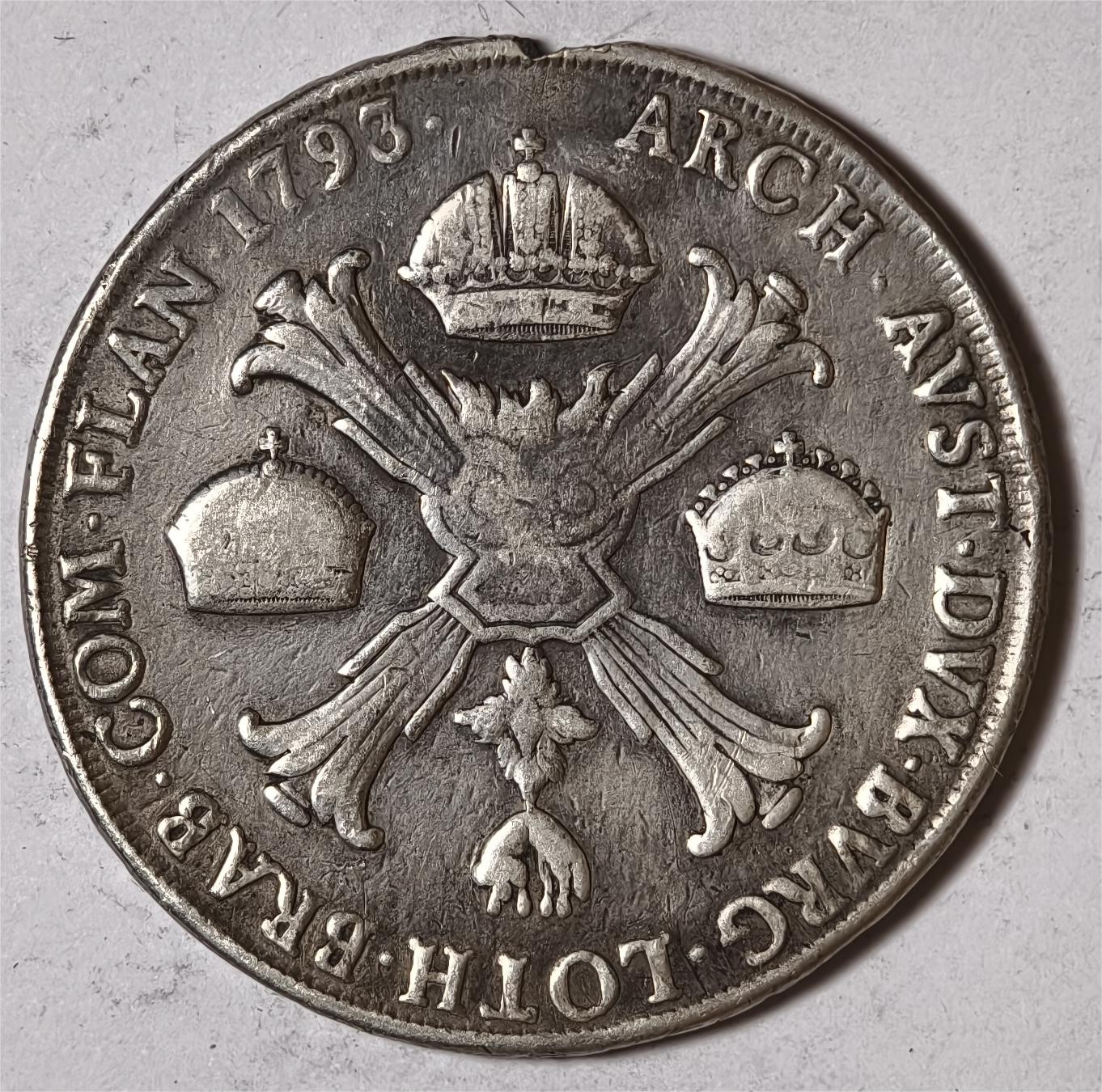 紫瑗钱币——第336期拍卖 神圣罗马帝国 1793年  弗朗茨二世 1泰勒 28.06克 0.833银 