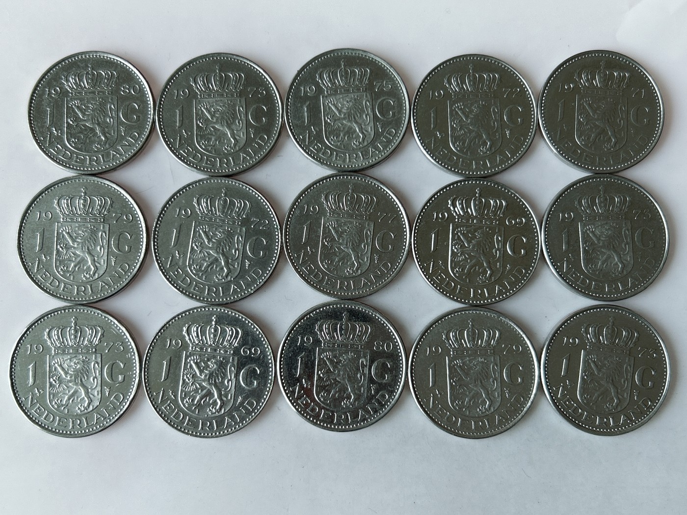 第一海外回流一元起拍收藏 散币专场 第78期 荷兰1盾 朱莉安娜女王 15枚