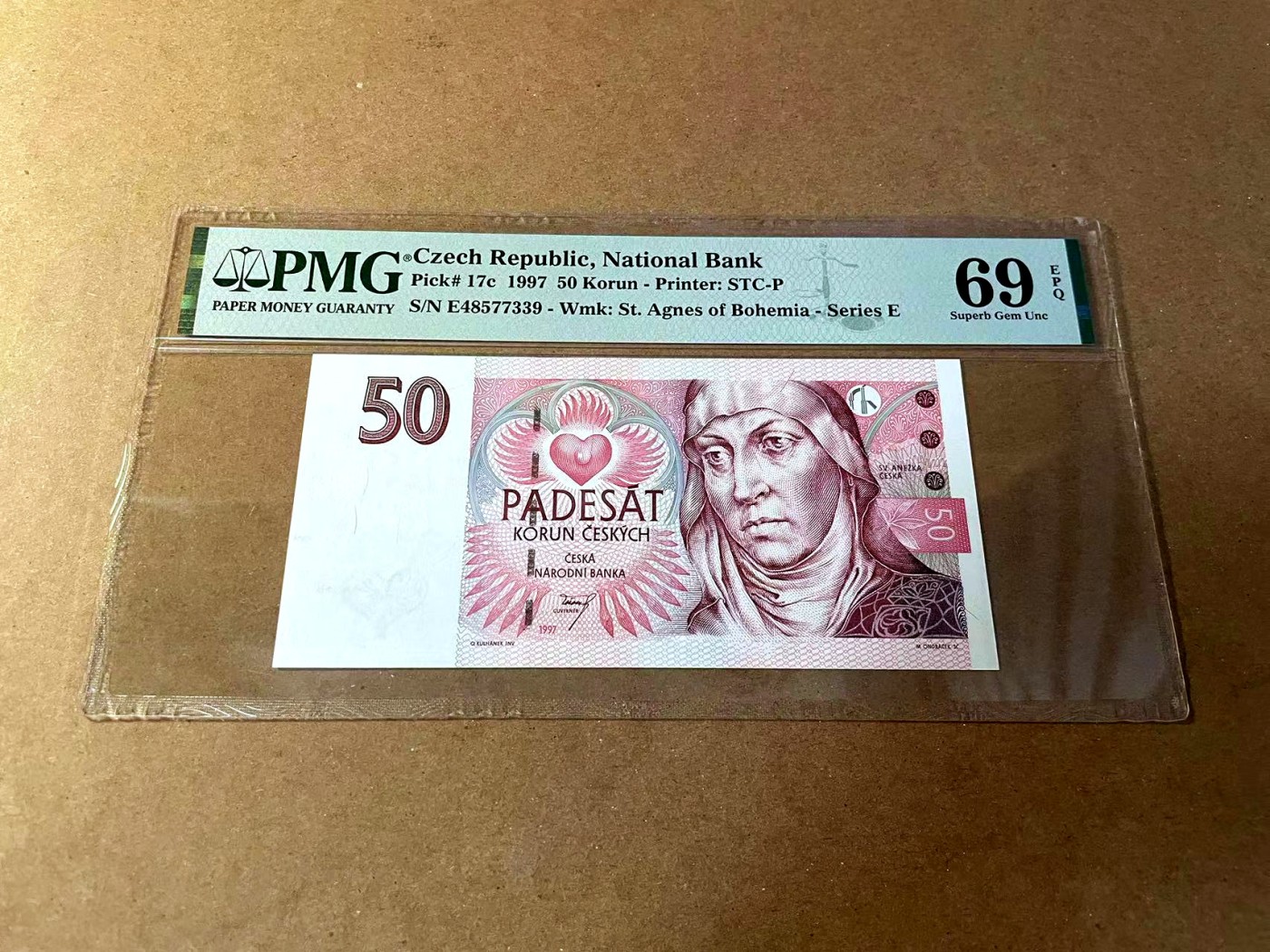 【Blue Auction】✨世界纸币精拍第461期【精】 捷克 1997年50克朗 PMG69EPQ 近满分