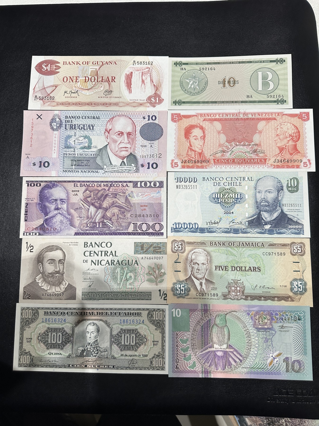 《外钞收藏家》第三百五十六期（美洲纸币专场） 美洲纸币一国一枚，10枚不同 全新