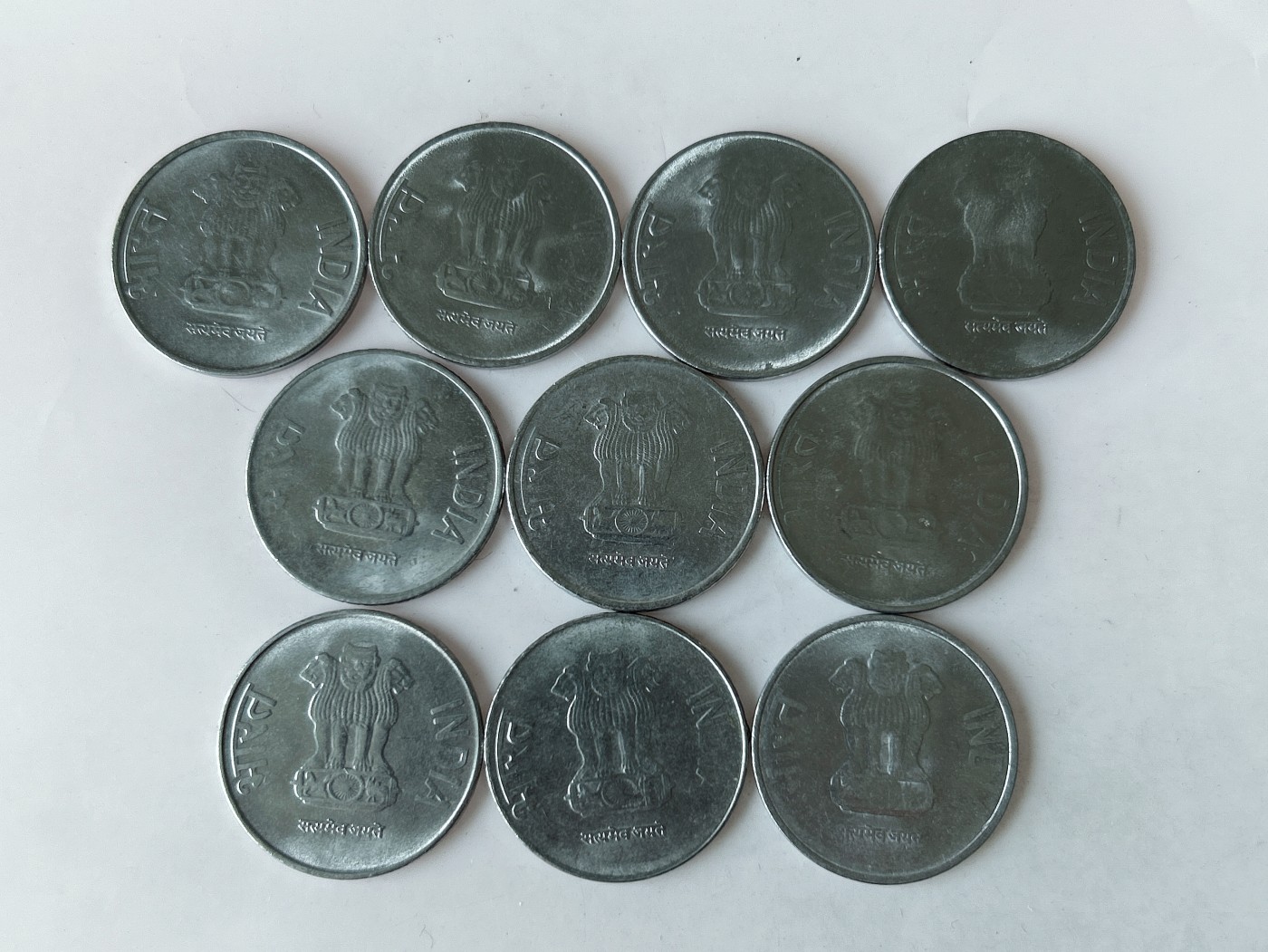 第一海外回流一元起拍收藏 散币专场 第78期 印度2卢比不锈钢币 10枚